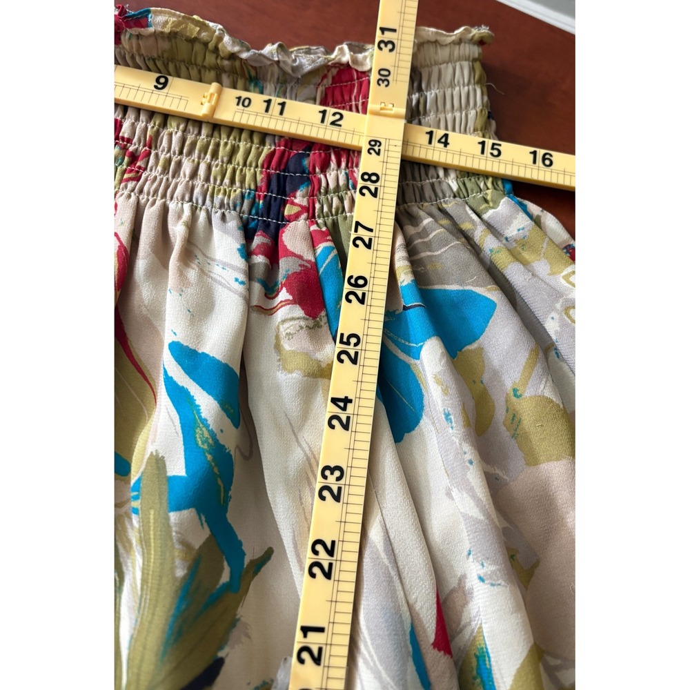Jones New York Collection 100% Silk Smoked Waist Midi Skirt Large Natural Fibers - Picture 3 of 4